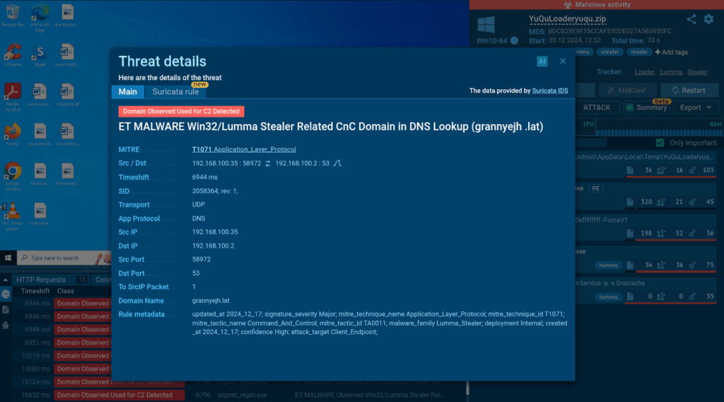 Lumma’s C2 server