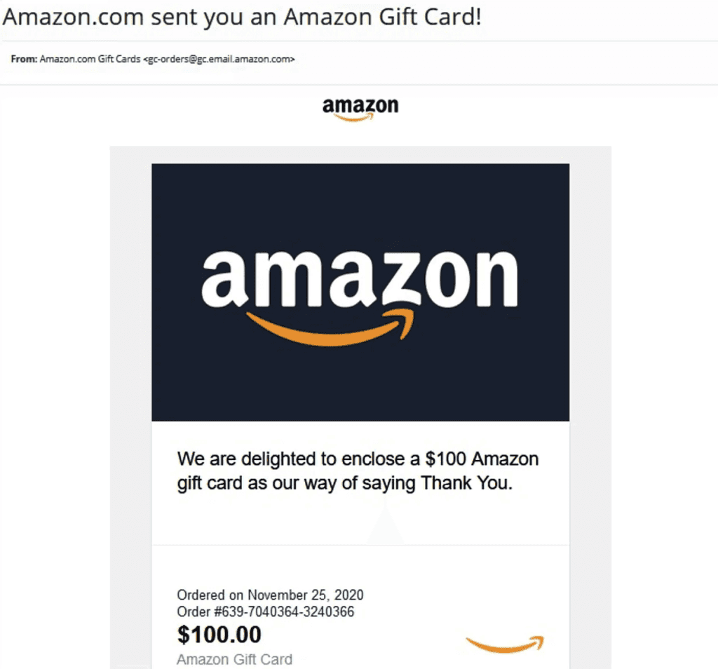 Avoid Weaponised Amazon Gift Cards