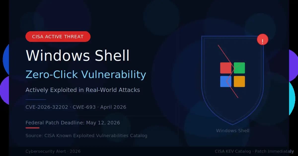 Windows Shell Zero-Click Vulnerability Exploited: CISA Alert