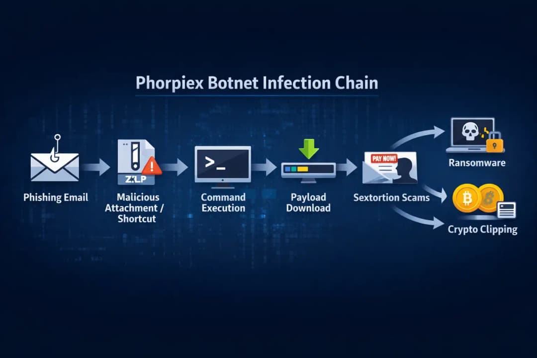 Phorpiex Botnet Ransomware Attack