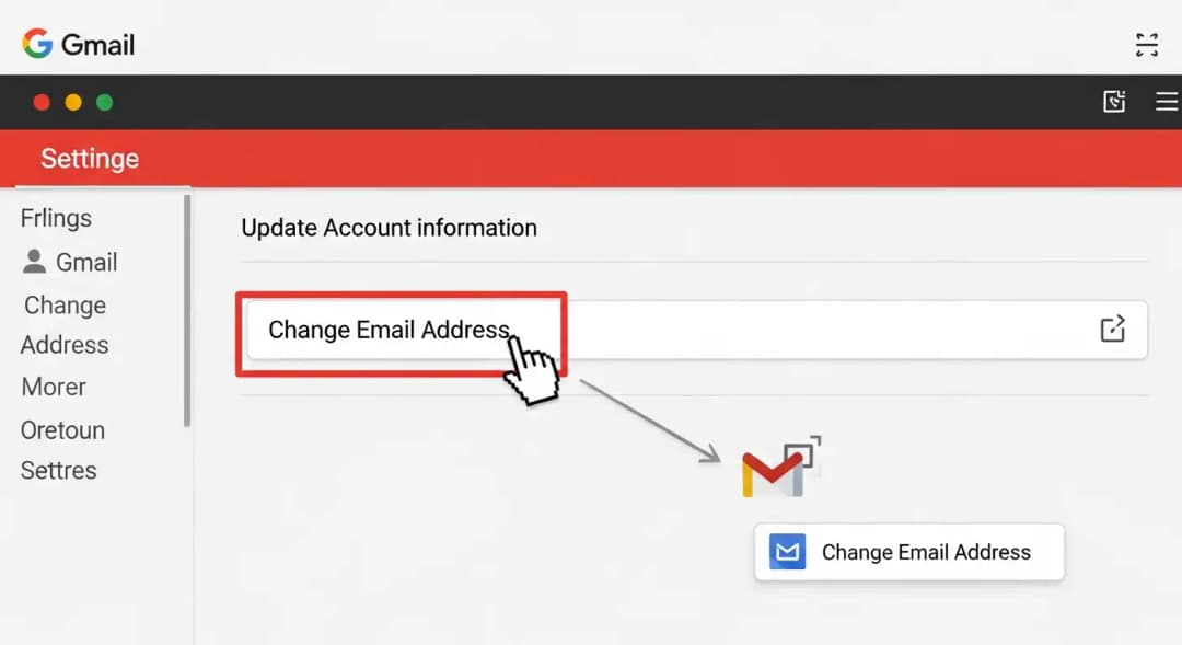 Gmail change email address feature