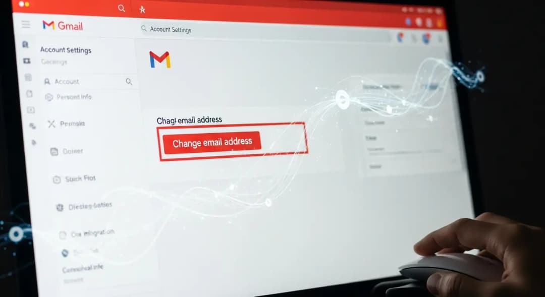 Gmail change email address feature