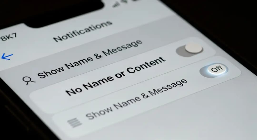 Signal No Name or Content notification setting