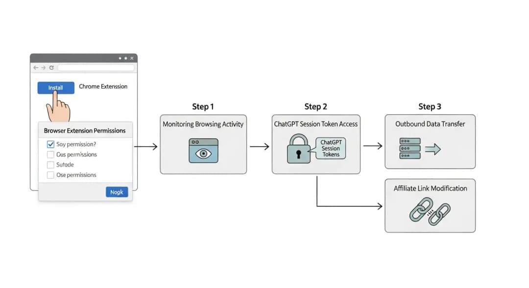 malicious Chrome extensions stealing ChatGPT access
