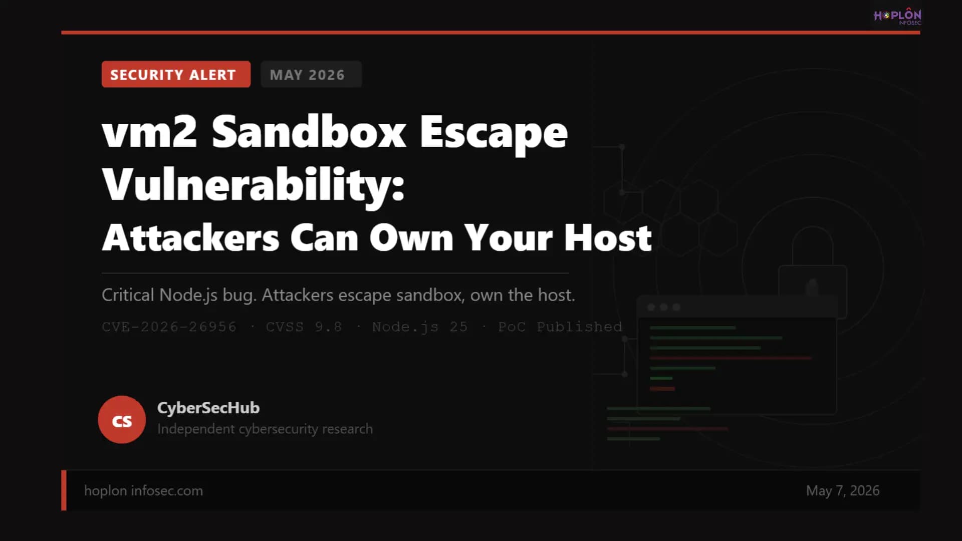 vm2 Sandbox Escape Vulnerability:Attackers Can Own Your Host