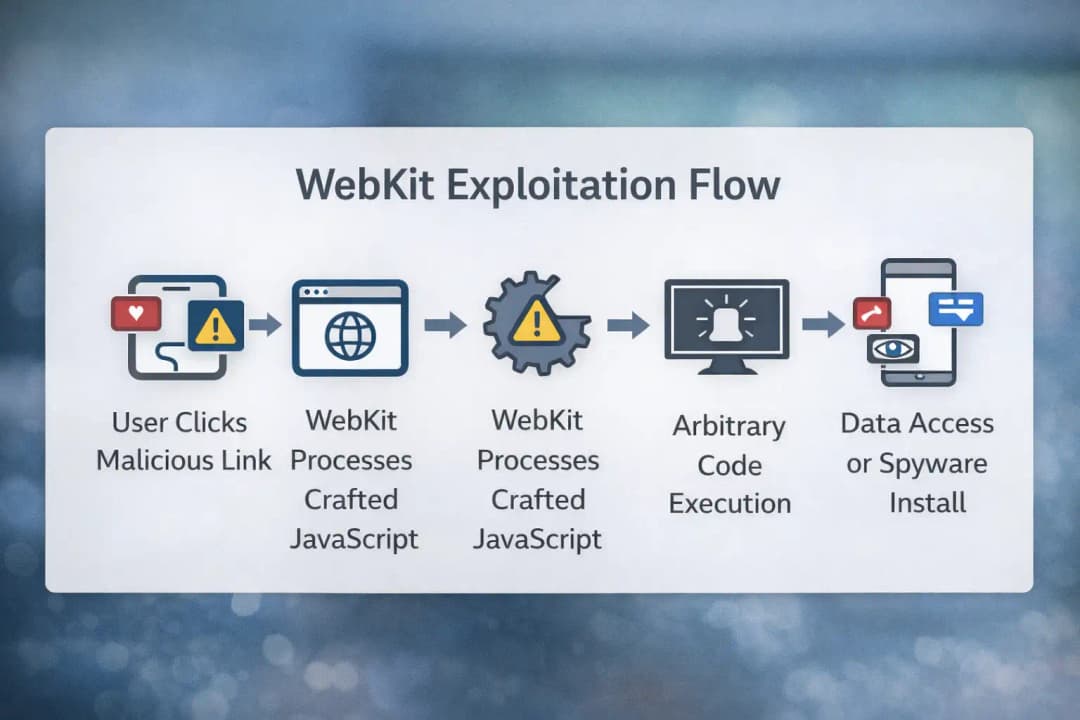 WebKit exploitation flow infographic