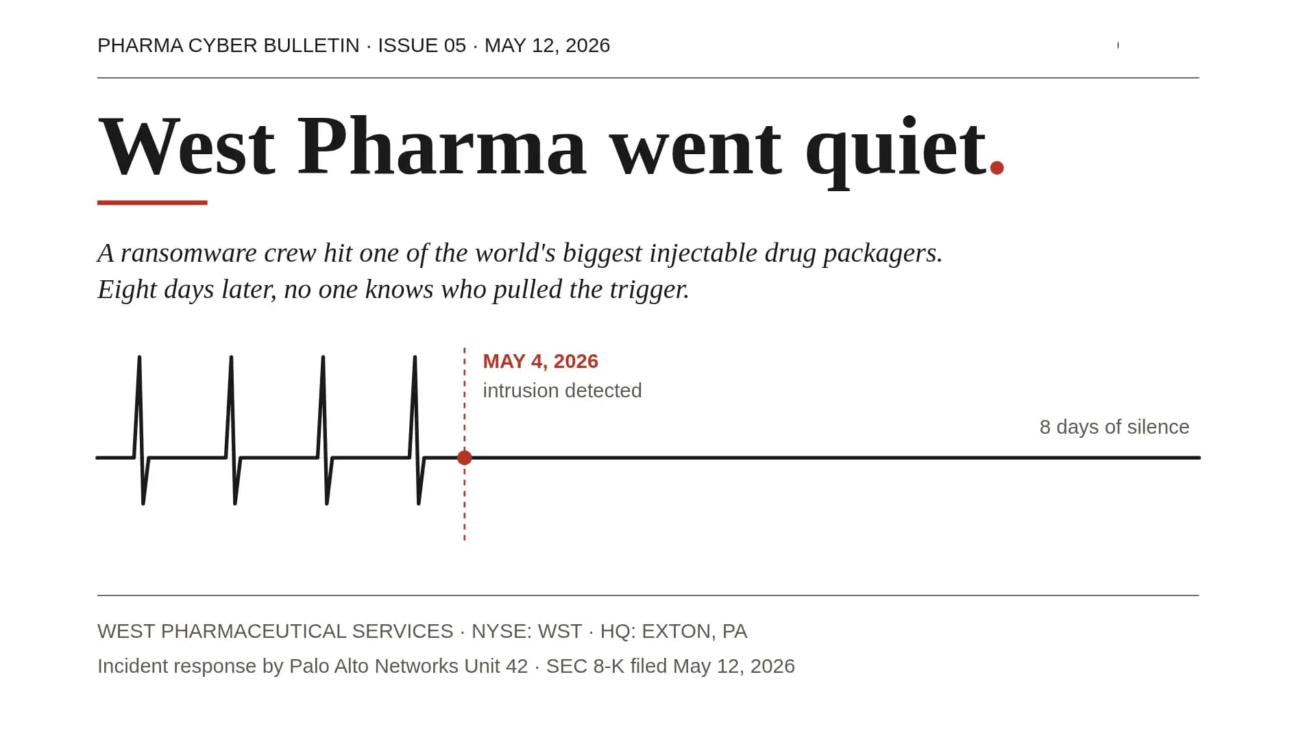 West Pharmaceutical Ransomware Attack Shuts Down Global Plants 