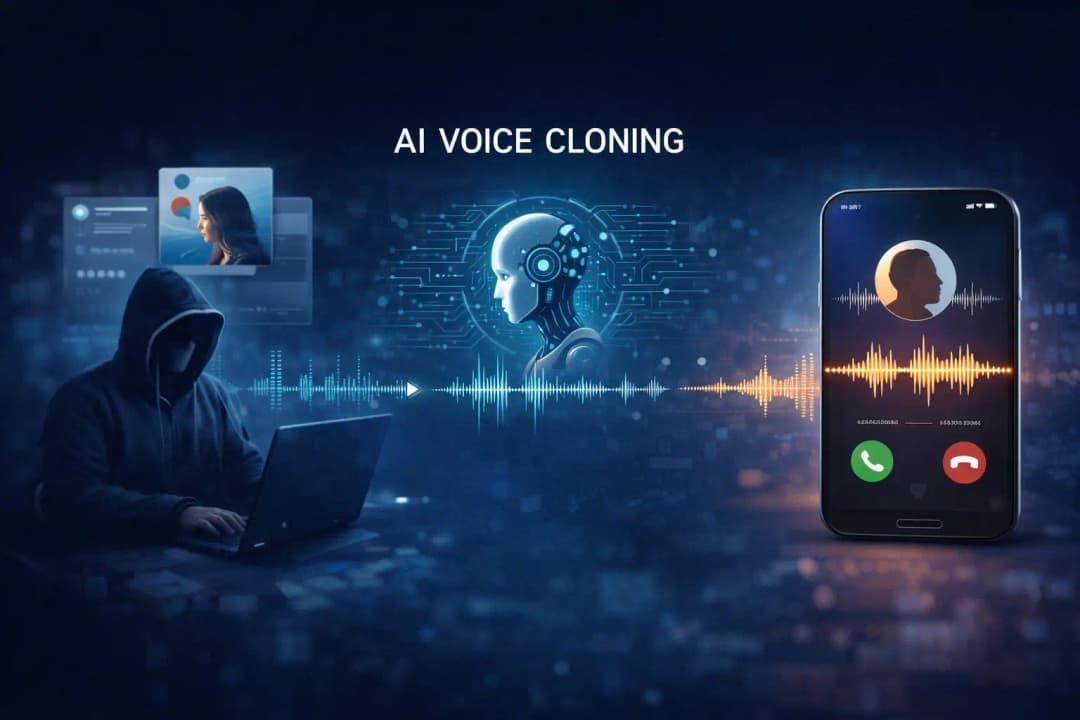AI voice cloning scam process visually explained