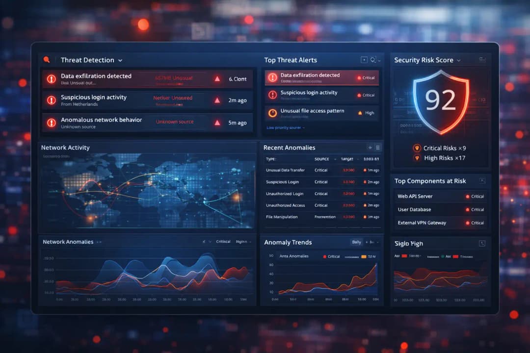 Cybersecurity threat monitoring dashboard in action