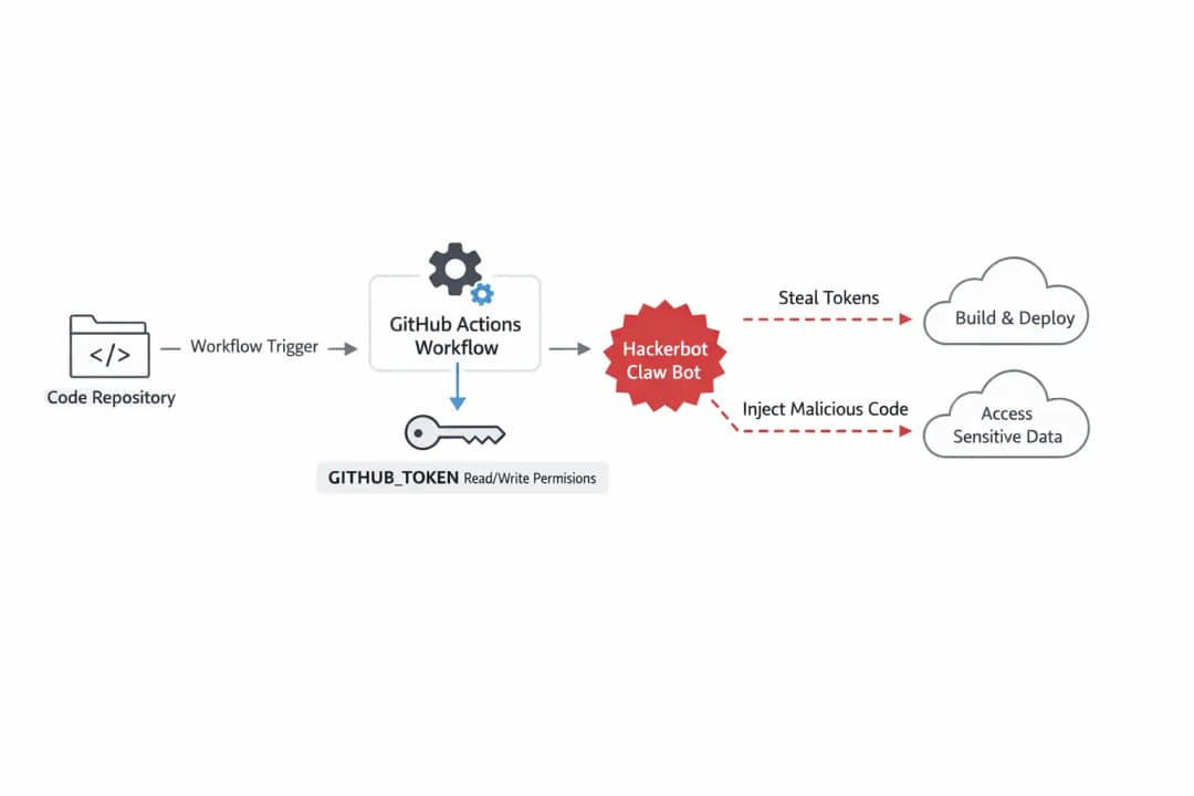 GitHub Actions workflow with attack vector