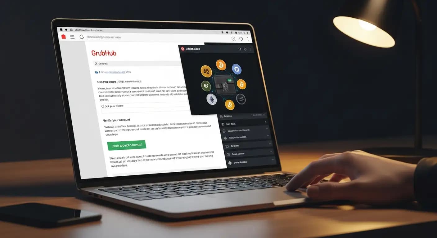 Fake GrubHub Emails Crypto Scam: Tenfold Return Phishing Explained