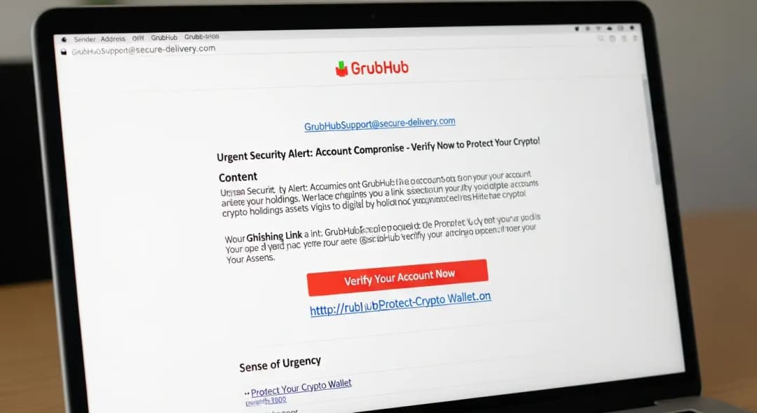 Fake GrubHub Emails Crypto Scam