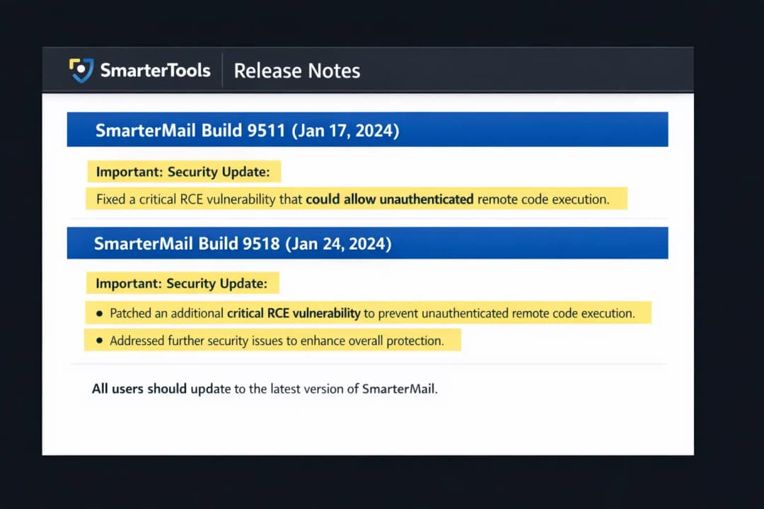 SmarterMail critical RCE vulnerability