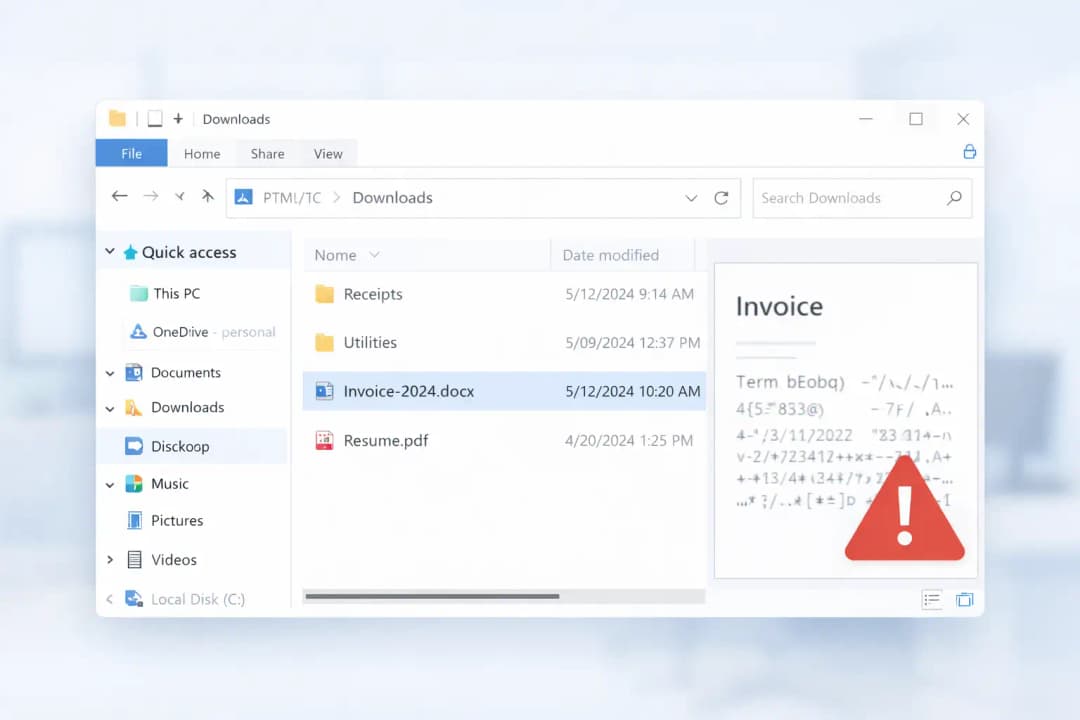 Suspicious file in Downloads folder