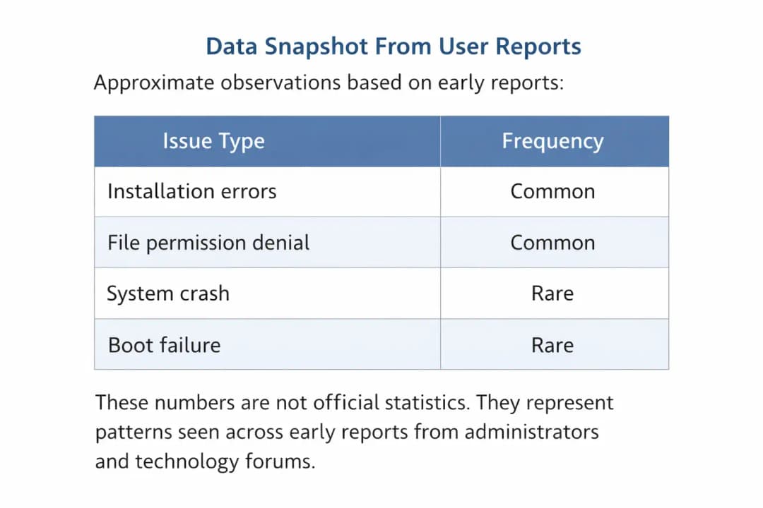 Windows 11 24H2 issue report table